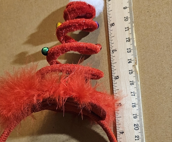 10 Funny Christmas Tree Hair Bands.  Hair Bands red with colored beads. - Picture 9 of 10